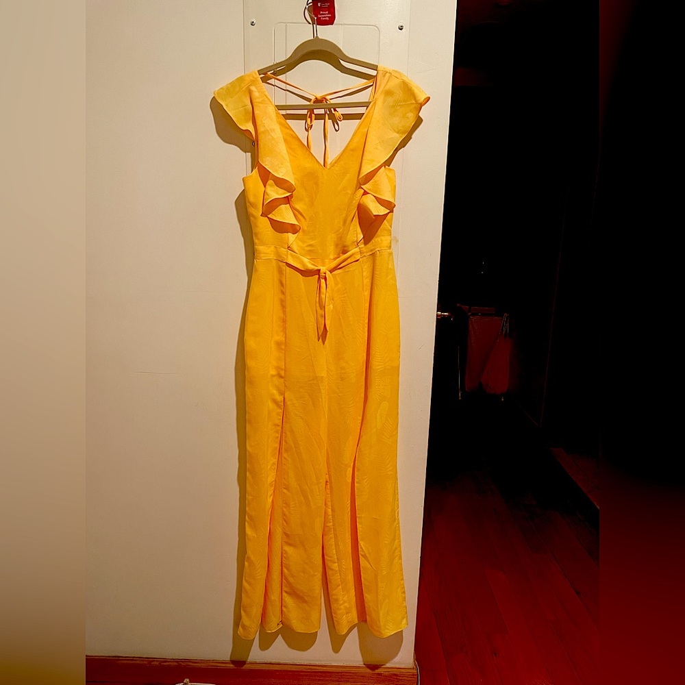 Guess Ruffled Yellow Jumpsuit - Picture 5 of 6